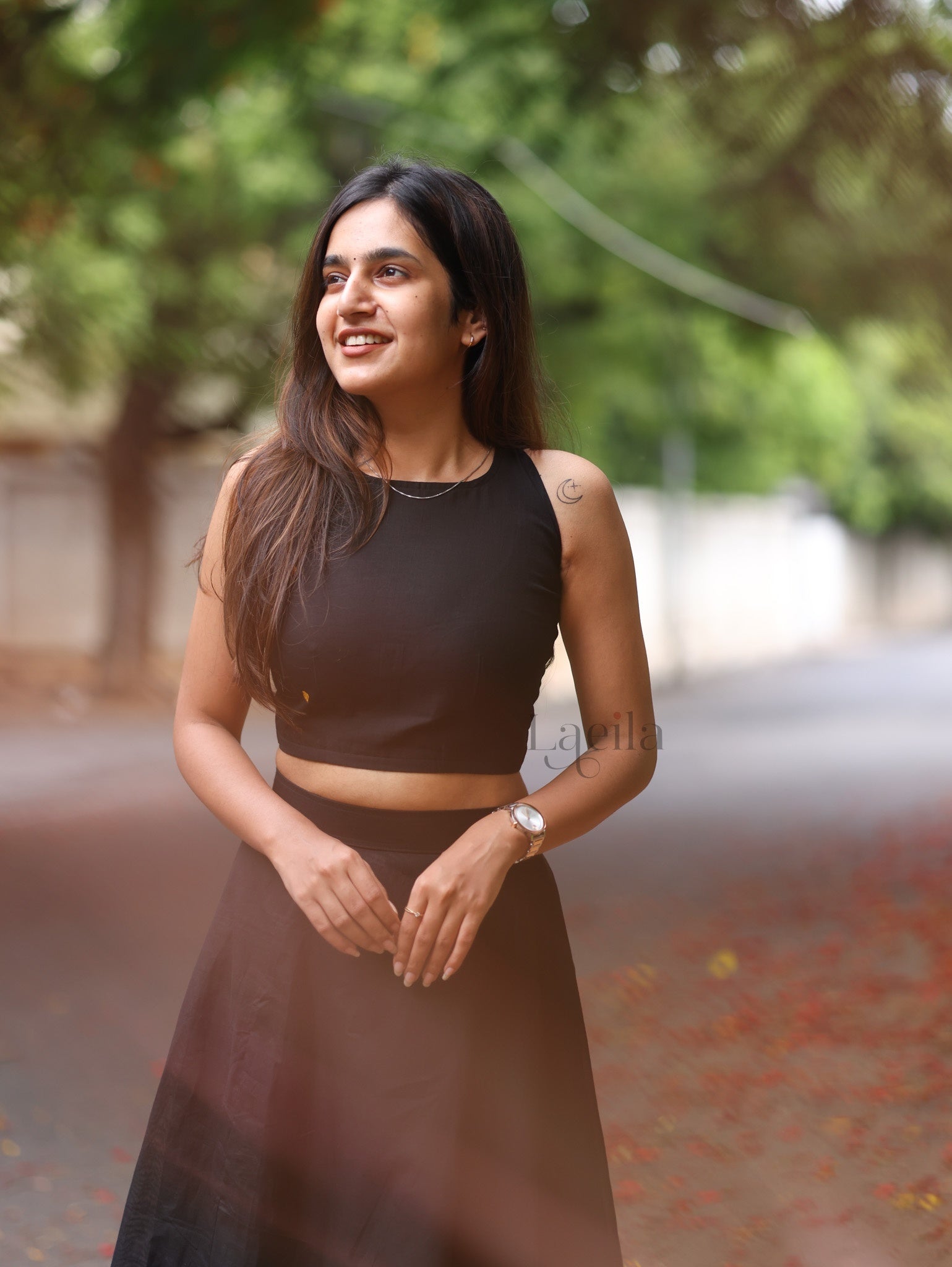 Black Pure Kanchi Cotton Skirt and Top set